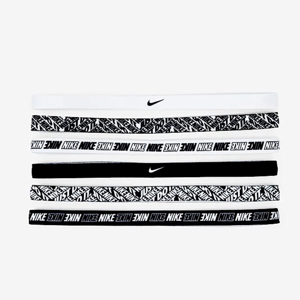 Nike 6 pk Unisex Headbands in Black/White Combo 🖤🤍